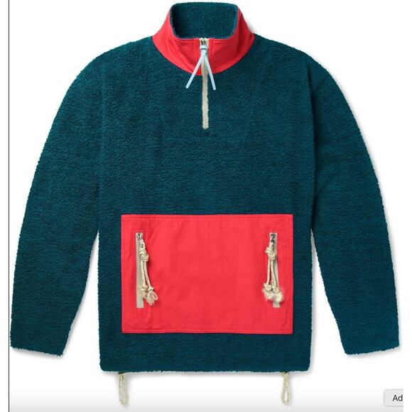 Acne Studios Faraz Patch Fleece Half Zip Jacket Size Small ($405) - Picture 1 of 12